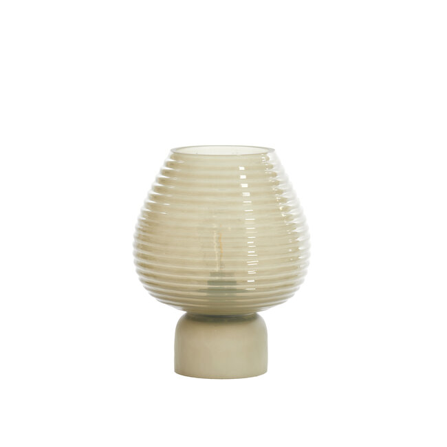 Light en Living Tafellamp LED Ø18x23 cm ALENNA glas groen grijs