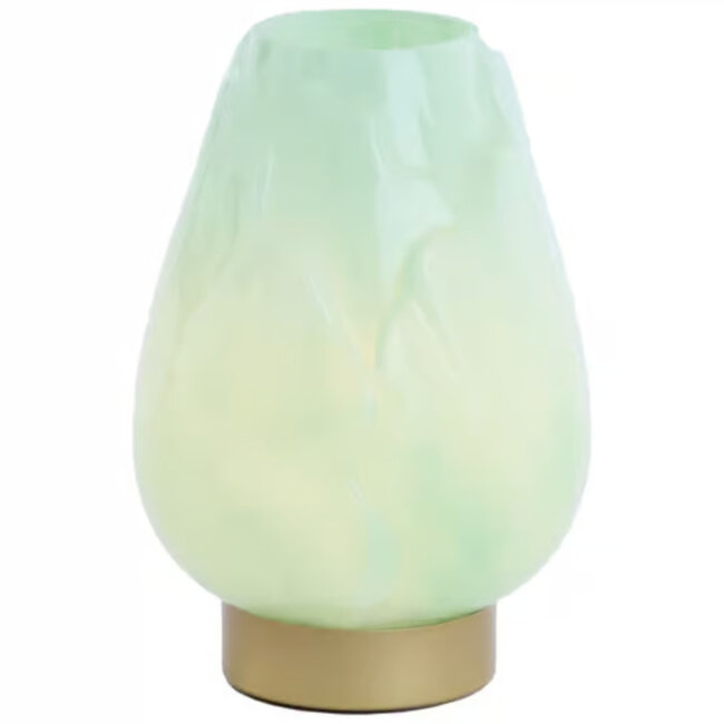 Light en Living  Tafellamp Ginny LED op batterij mintgroen goud 27 cm