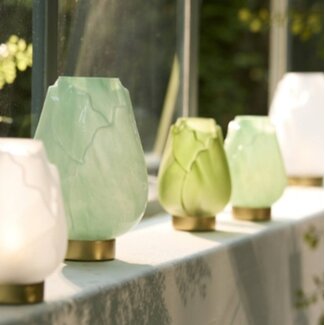 Light en Living Tafellamp Ginny LED op batterij mintgroen goud 19,5 cm