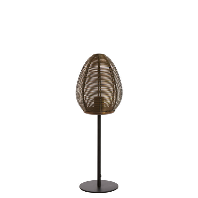 Light en Living Tafellamp Ø18×51 cm YAELLE antiek brons+mat zwart