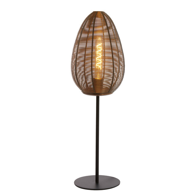 Light en Living Tafellamp Ø18×51 cm YAELLE antiek brons+mat zwart