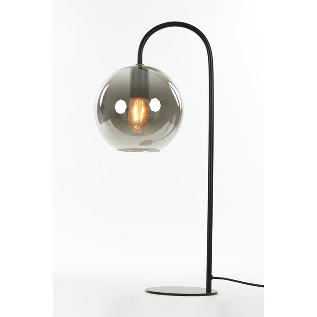Light en Living Tafellamp Subar 28x20x60 cm smoke glas/zwart