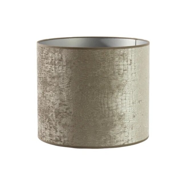 Light en Living Lampenkap Cilinder Chelsea Fluweel Zilver 35-35-30 cm