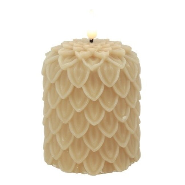Countryfield LED-B Kaars Dennenkegel Lyon S beige - 8,5 x 8,5 x 10 cm