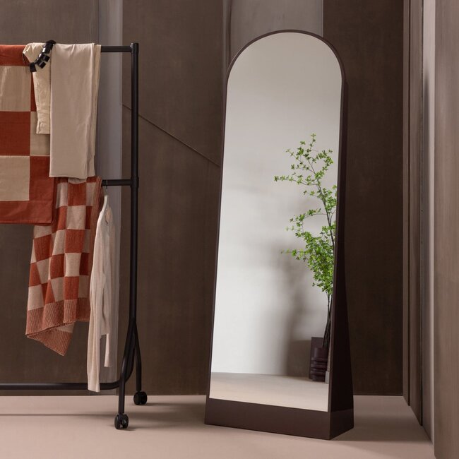 Woood SolariI Passpiegel 175 X 60 cm hout hoogglans donkerbruin [fsc]