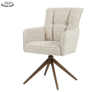 Tower Living Bardi Armstoel - Cremona 02 sand - Anodic brown frame (draaibaar)