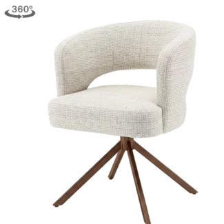 Tower Living Mura Armstoel - Cremona 02 sand - frame anodic (draaibaar)