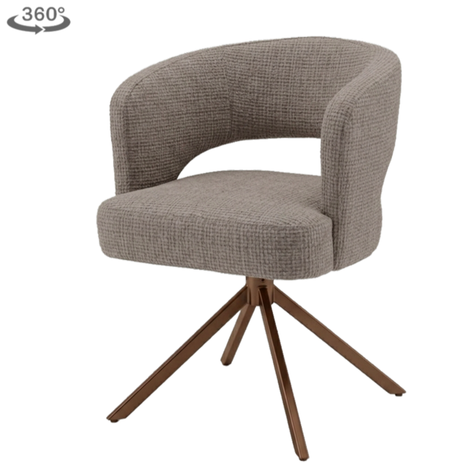 Tower Living Mura Armstoel - Cremona 24 clay - frame anodic (draaibaar)