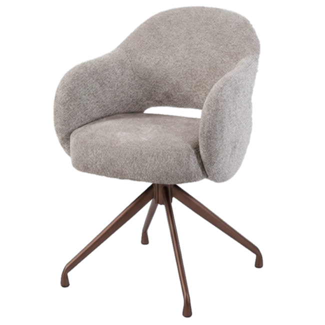 Tower Living Porto Armstoel - Toro 35 beige - frame Anodic brown (draaibaar)