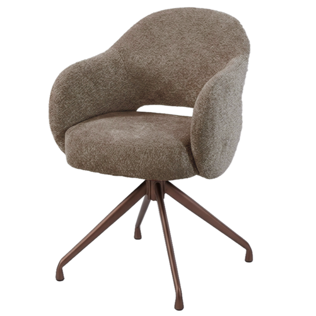 Tower Living Porto Armstoel - Toro 45 mocca - frame Anodic brown (draaibaar)