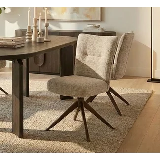 Tower Living Bardi Stoel - Cremona 14 beige - anodic frame (draaibaar)