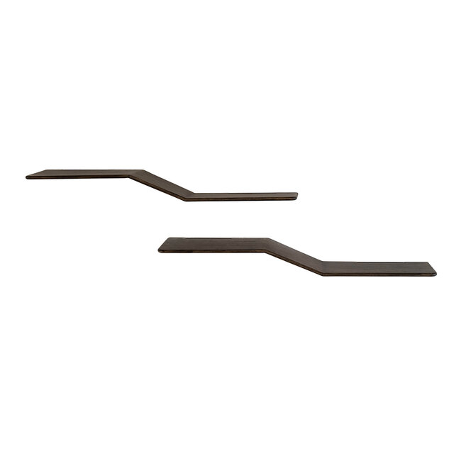 WoonStijl Wandplank Maya S-shape set van 2 teak espresso