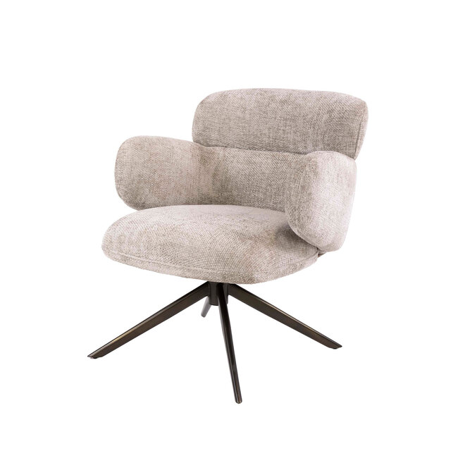 WoonStijl Fauteuil Flex draaibaar Hoven zand-bruin