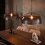 WoonStijl Hanglamp Screen open 2-lichts Ø60cm Antiek koper