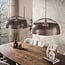 WoonStijl Hanglamp Screen open 2-lichts Ø60cm Antiek koper