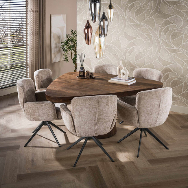 WoonStijl Eettafel Arcadia triangle 165cm Acacia bruin