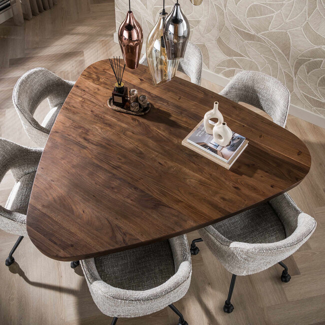 WoonStijl Eettafel Arcadia triangle 165cm Acacia bruin