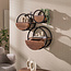 WoonStijl Wandschap Circular 1 lade Ø30cm Acacia bruin - Wandrek met lade