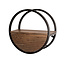 WoonStijl Wandschap Circular 1 lade Ø50cm Acacia bruin
