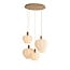 Light en Living Hanglamp 5L Ø76x140 cm HUXI naturel houtprint + linnen crème