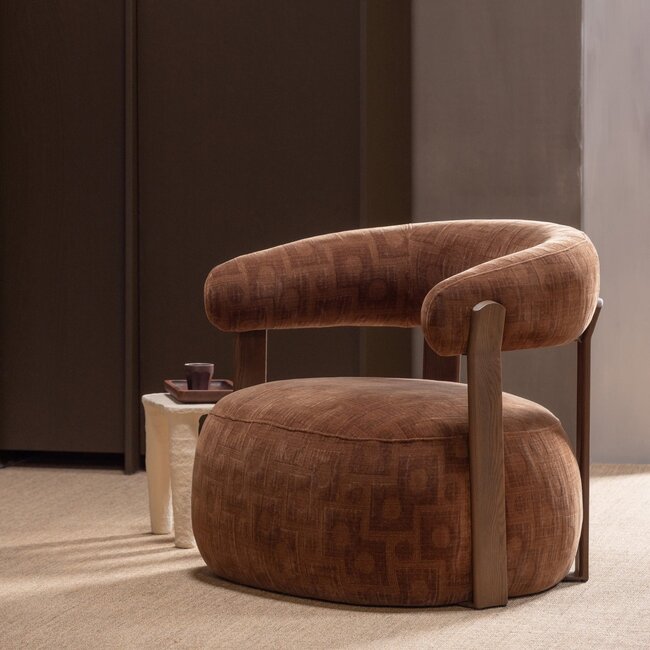 Woood Foon Fauteuil 3d Structuurstof Bruin [fsc]