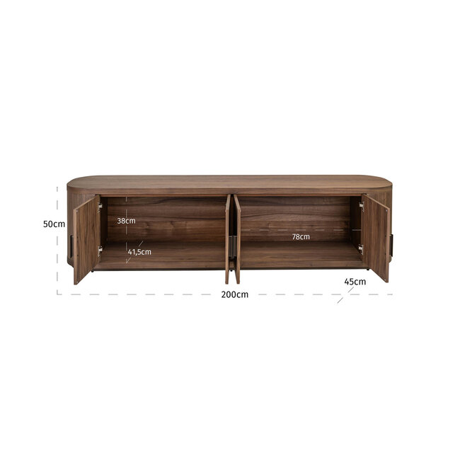 Richmond Interiors  TV meubel Windsor Walnoot 200 cm