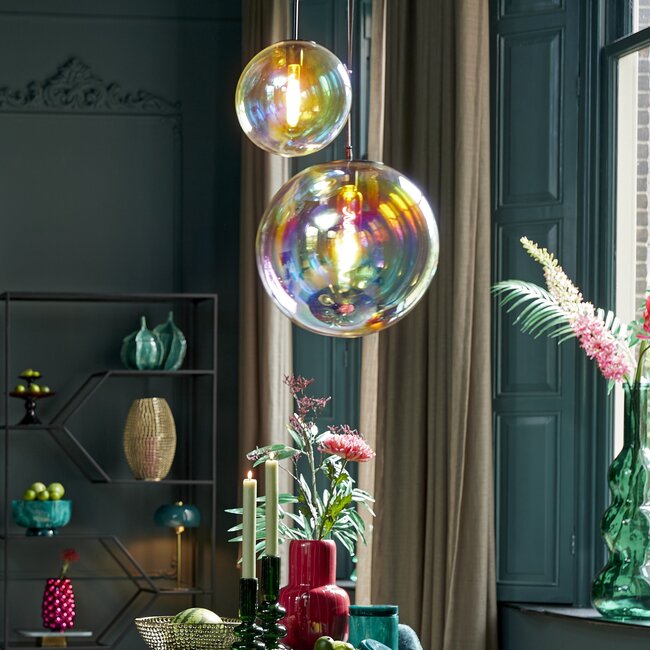 Light en Living Hanglamp Ø30 cm MEDINA glas rainbow+zwart showroommodel