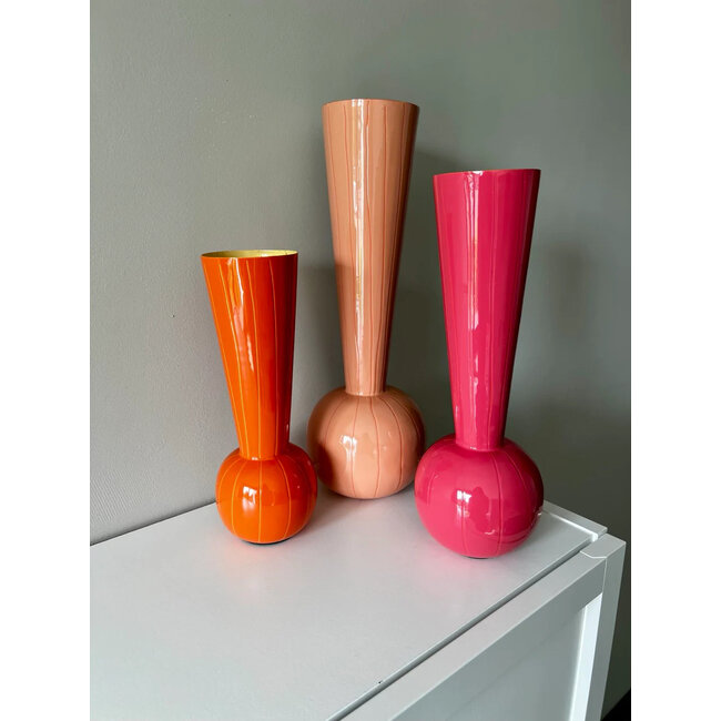 Light en Living Set van 3 gekleurde vazen TODI - Oranje/Roze