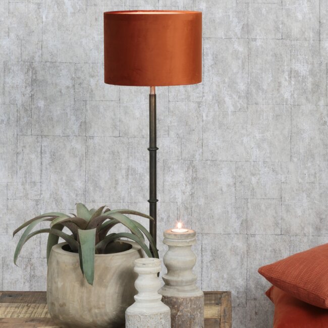 Light en Living Kap cilinder 20-20-15 cm VELOURS terra