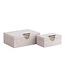 PTMD Opbergbox Hazael Beige suede set van 2 druppel