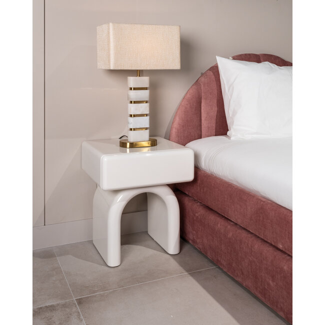 Richmond Interiors  Nachtkastje Bennet coconut milk 1 Lade