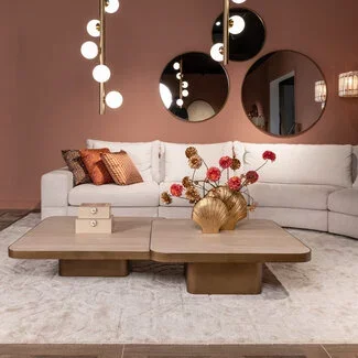 Richmond Interiors  Salontafel Claridge beige 90x90 (cumulus)