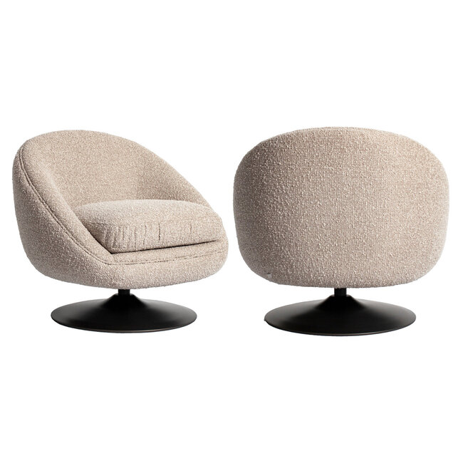 Richmond Interiors  Lounge stoel Nodo naturel chunky draaibaar