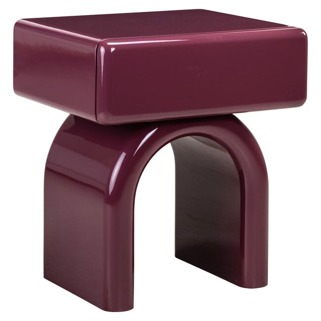 Richmond Interiors  Nachtkastje Bennet burgundy 1 Lade