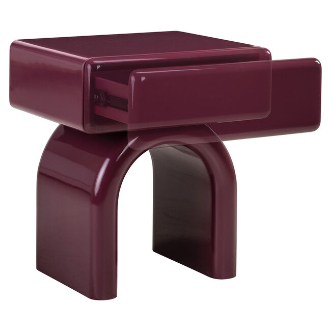 Richmond Interiors  Nachtkastje Bennet burgundy 1 Lade