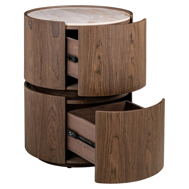 Richmond Interiors  Nachtkastje Ellery bruin 2 lades
