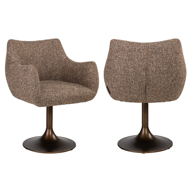 Richmond Interiors  Eetkamerstoel Aldo bruin tweed draaibaar