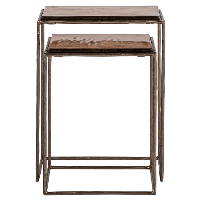 Richmond Interiors  Bijzettafel Villano brons  - Set van 2