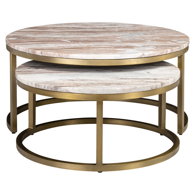Richmond Interiors  Salontafel Bottega Blush beige - Set van 2