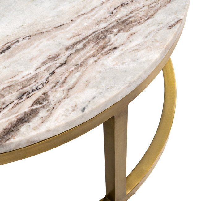 Richmond Interiors  Salontafel Bottega Blush beige - Set van 2