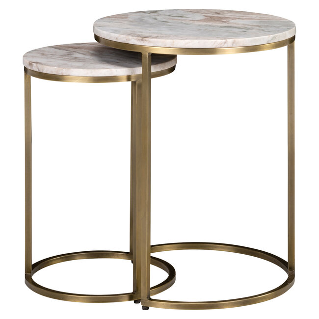 Richmond Interiors  Bijzettafel Bottega Blush beige - Set van 2
