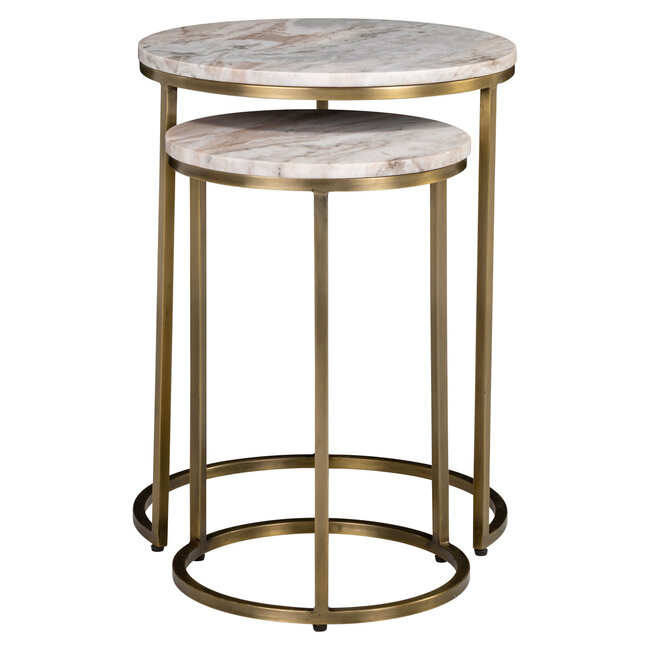 Richmond Interiors  Bijzettafel Bottega Blush beige - Set van 2