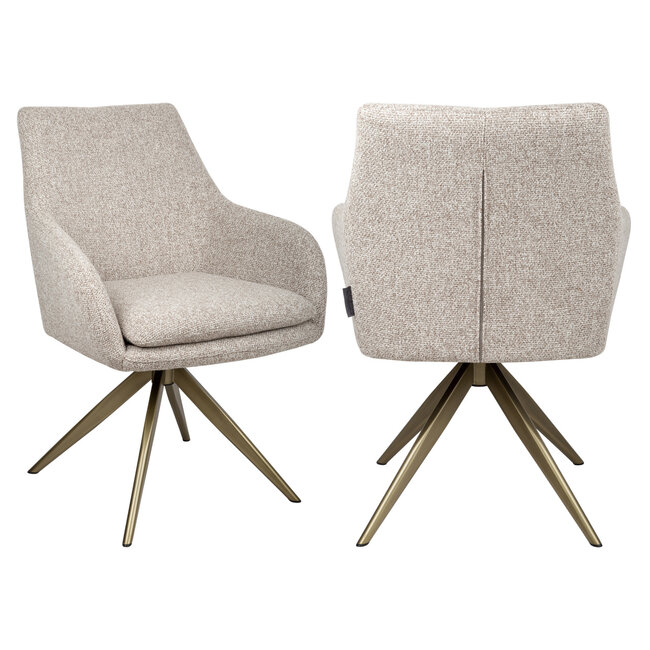 Richmond Interiors  Eetkamerstoel Lisonne cayenne bruin draaibaar fire retardant