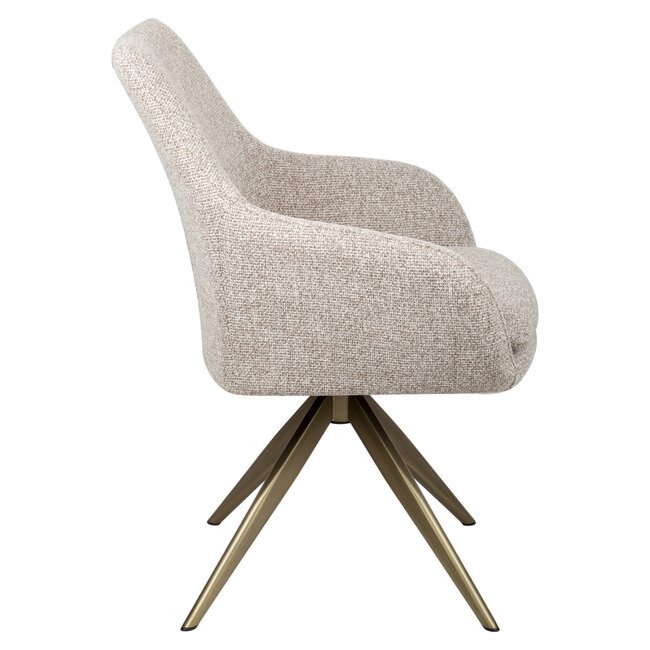 Richmond Interiors  Eetkamerstoel Lisonne cayenne bruin draaibaar fire retardant