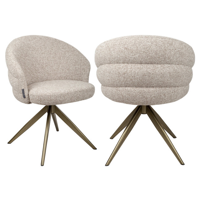 Richmond Interiors  Eetkamerstoel Zendaya cayenne bruin draaibaar fire retardant
