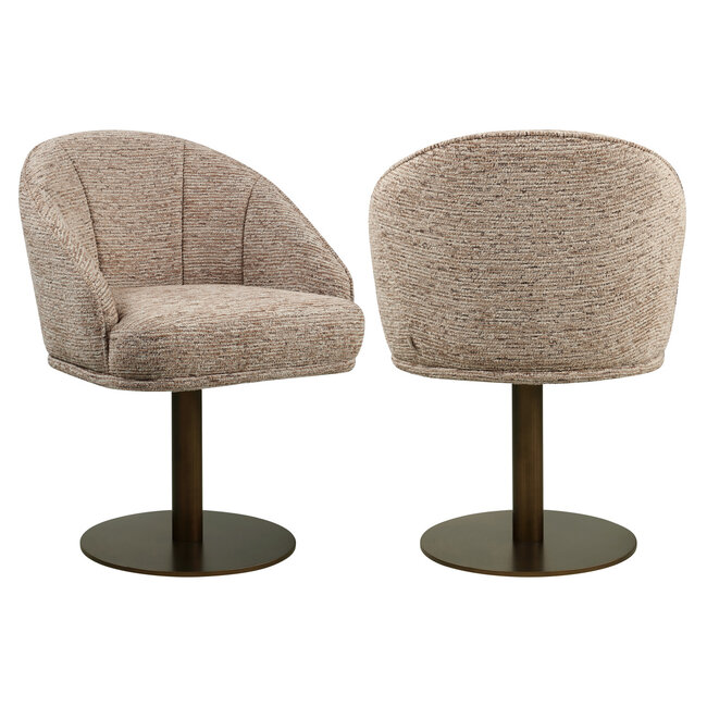 Richmond Interiors  Eetkamerstoel Beverly mocca linear draaibaar