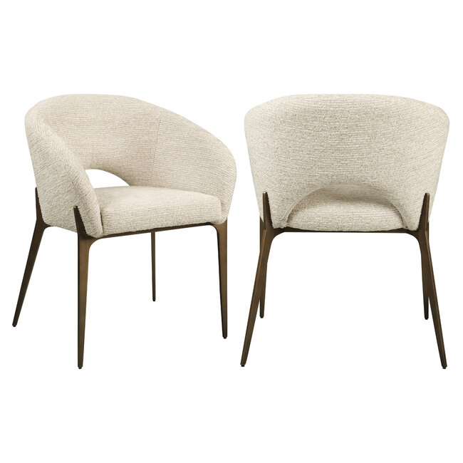 Richmond Interiors  Eetkamerstoel Kenzi naturel linear fire retardant