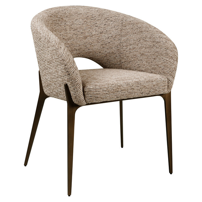 Richmond Interiors  Eetkamerstoel Kenzi mocca linear fire retardant