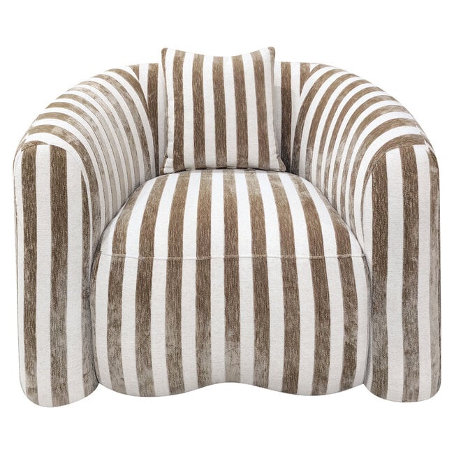 Richmond Interiors  Lounge stoel Luxandra stripes zand