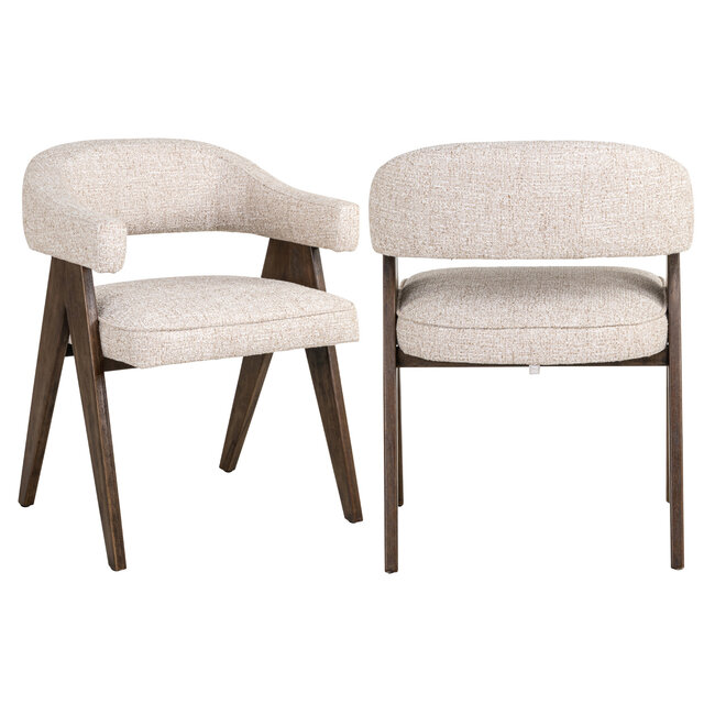 Richmond Interiors  Eetkamerstoel Mori cream tweed fire retardant